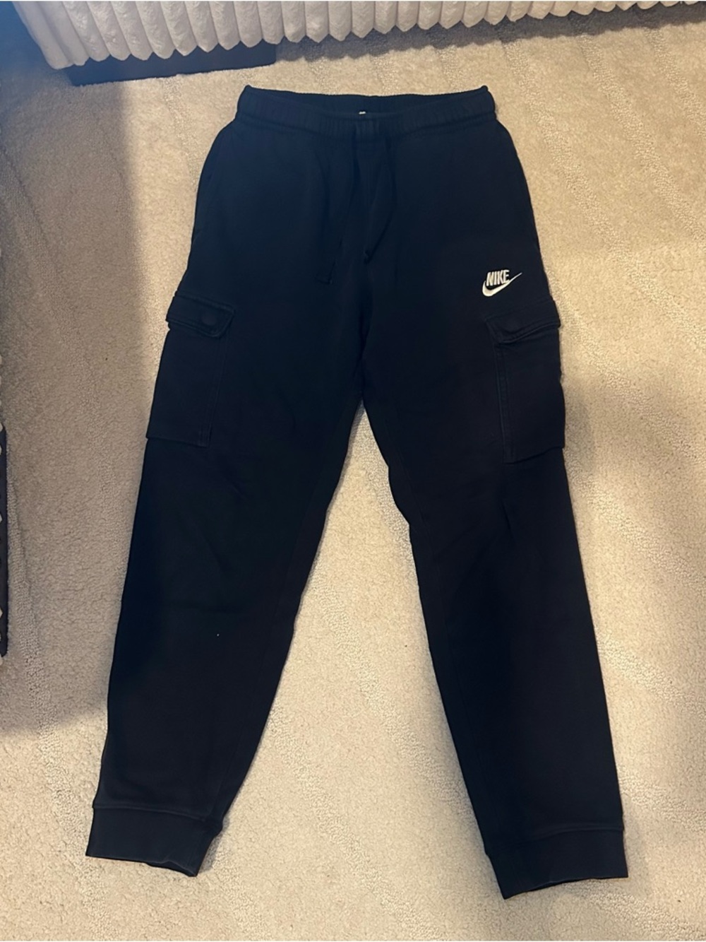 Nike Kids Black Club Fleece Cargo Jogger Sweatpants